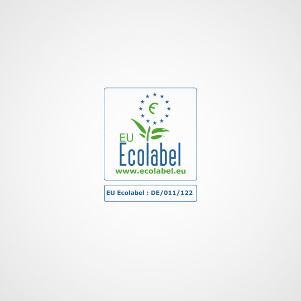 Ecolabel mit Zertifikationsnummer